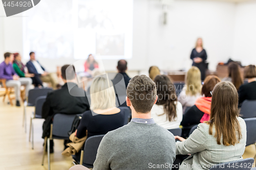 Image of Business speakers giving a talk at business conference event.