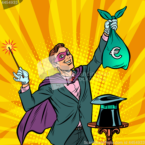 Image of Magician with euro money
