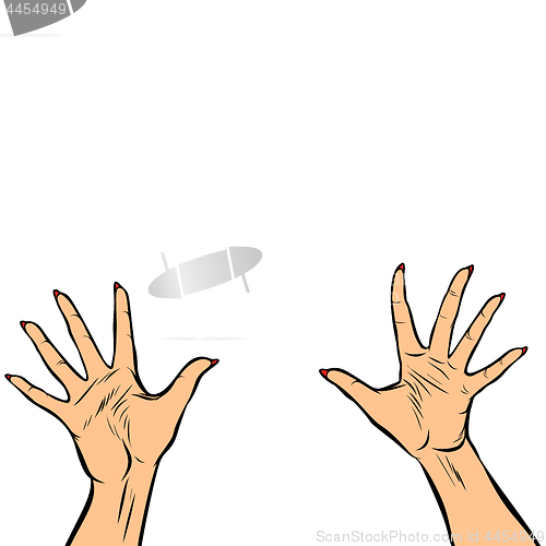 Image of woman hands fingers high five