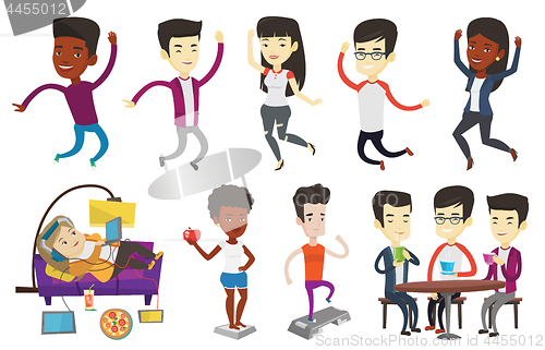 Image of Vector set of sport characters.