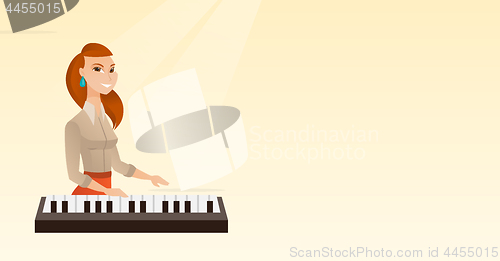 Image of Woman playing the piano vector illustration.