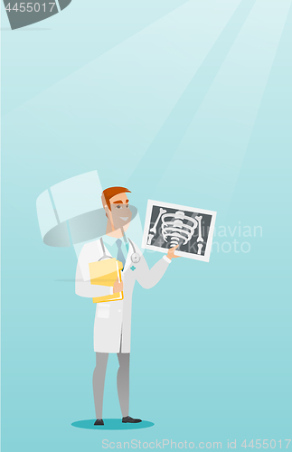 Image of Doctor examining a radiograph vector illustration.