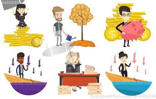 Image of Vector set of business characters.