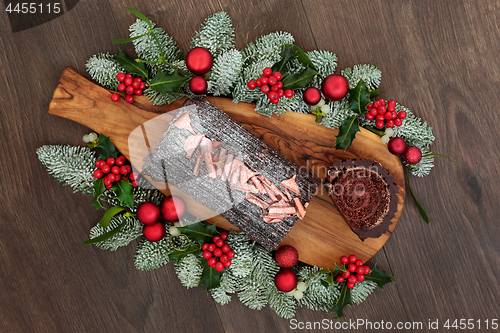 Image of Christmas Chocolate Yule Log Cake  