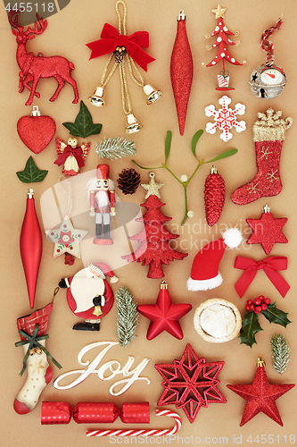 Image of Christmas Joy Sign and Decorations