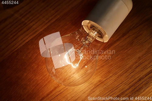 Image of Light bulb on a table