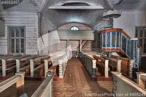 Image of Old wooden church interior