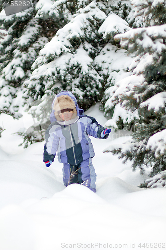 Image of Boy enjoying the first snow