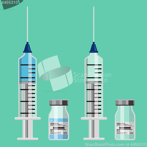 Image of Plastic Medical Syringe and Vial Icon