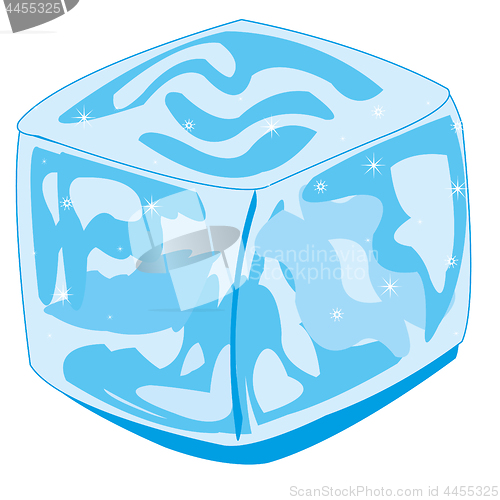 Image of Cube ice for cooling on white background is insulated