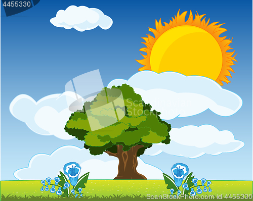 Image of Vector illustration of the year landscape daytime