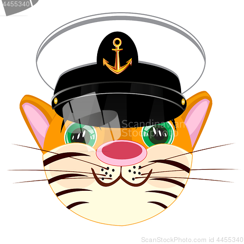 Image of Animal tiger in service cap of the captain