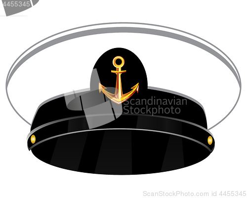 Image of Service cap of the sea captain on white background