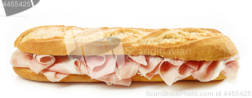 Image of Baguette sandwich isolated on white background