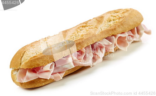 Image of Baguette sandwich isolated on white background
