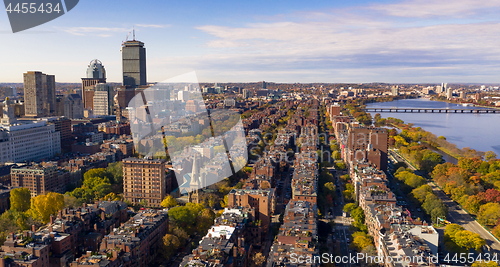 Image of Fall Color Autumn Season South Boston Massachusetts Aerial View