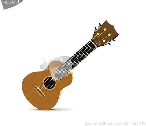 Image of Ukulele - Hawaiian musical instrument. Vector illustration on white