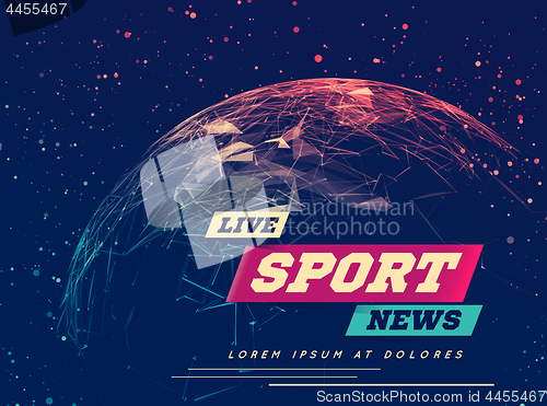 Image of Live Sport News Can be used as design for television news, Internet media, landing page. Vector