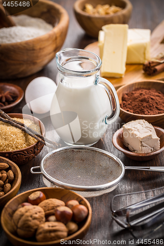 Image of Variation of baking ingredients for Christmas cookies