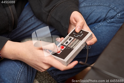 Image of Playing an old gaming console