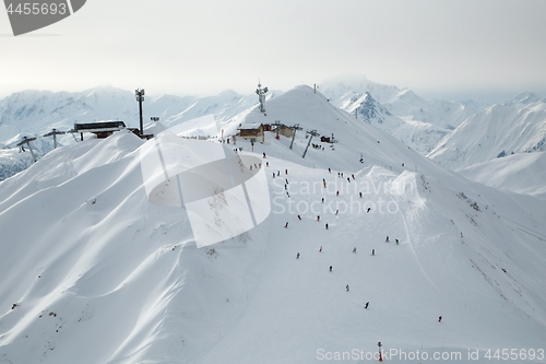 Image of Skiing slopes from the top
