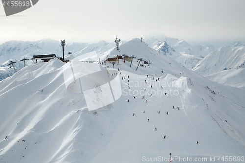 Image of Skiing slopes from the top