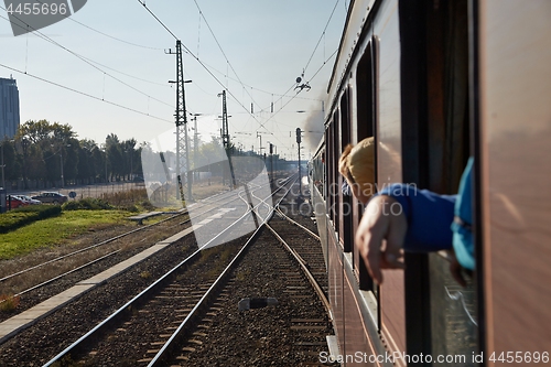 Image of Train journey with steam locomotive