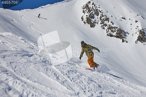 Image of Snowboarder in the Alps