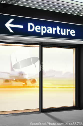 Image of signage on which the way of departure