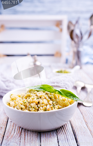 Image of bulgur with pesto