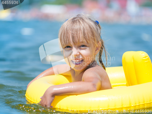 Image of Little girl in sea 