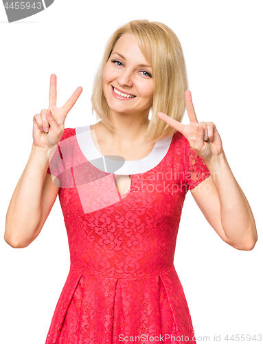Image of Portrait woman on white background