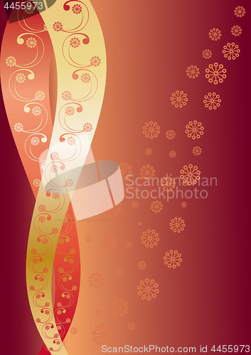 Image of Background with red snowflakes for your Greeting card