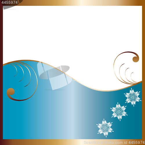 Image of Simple blue Background with snowflakes