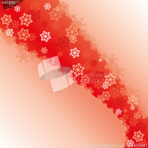 Image of Red Christmas card with snowflakes