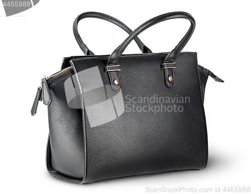 Image of Elegant black leather ladies handbag