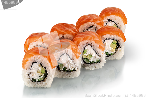 Image of Few pieces of Philadelphia sushi rolls