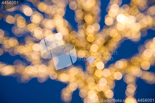 Image of Blurred golden lights Christmas Tree