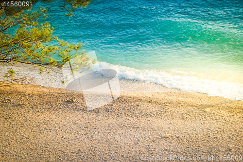 Image of Beach in croatian coast, blue sea