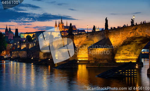 Image of Sunset over Charles bridge