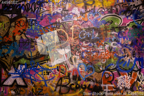 Image of Lennon wall close up