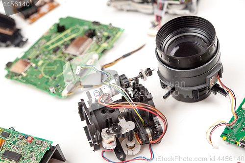 Image of disassembled VHS video camera.