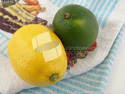 Image of Lemon and Lime on Cloth