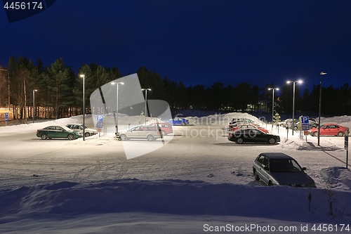 Image of Winter snowy parking