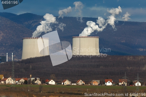 Image of Power plant and village
