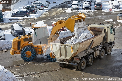 Image of Winter road loader removing snow