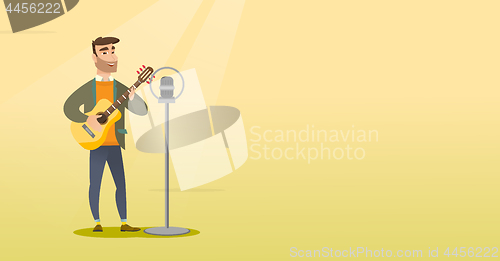 Image of Man singing into a microphone.