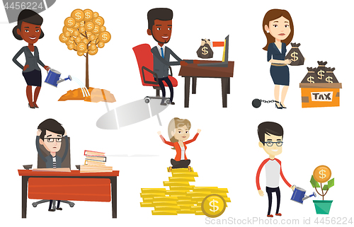 Image of Vector set of business characters.