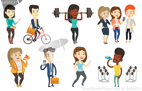 Image of Vector set of sport characters.