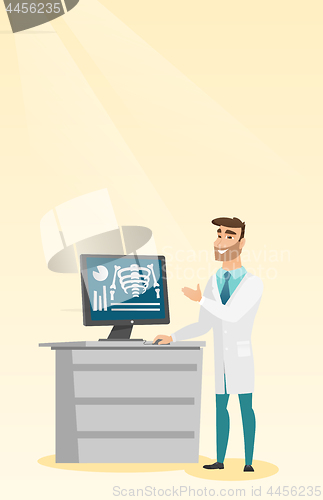 Image of Doctor examining a radiograph vector illustration.